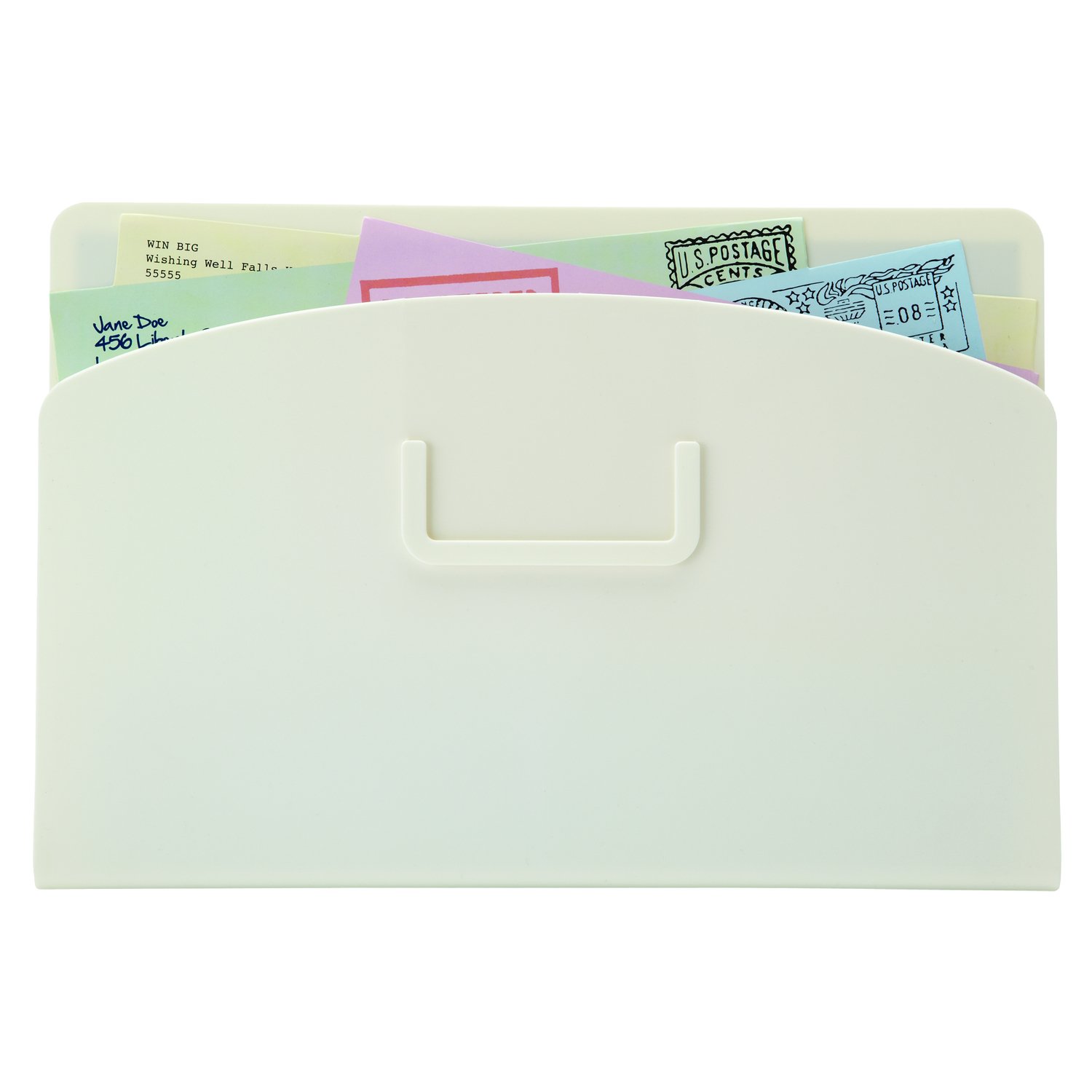 Quartet Magnetic Mail Organizer Storage Pouch, 10 x 7 Inches, White (48123-WT)
