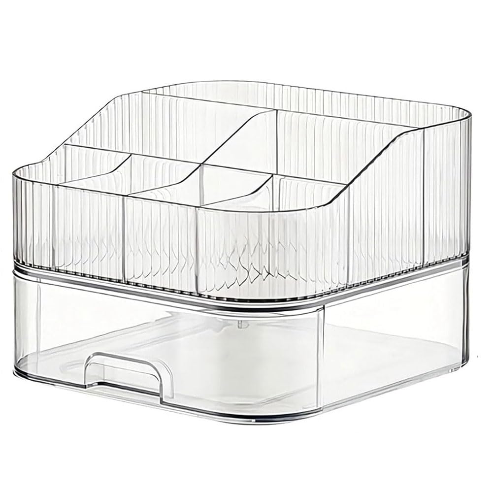 Agwuoetr With Stackable Drawer Countertop Vanity Cosmetics Organizers For Skincare Perfumes Lotions Lipsticks A 2Piece