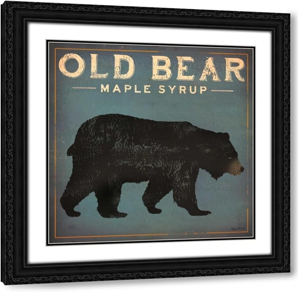 ArtDirect Fowler, Ryan 20x20 Black Modern Framed Art Print Titled: Old Bear