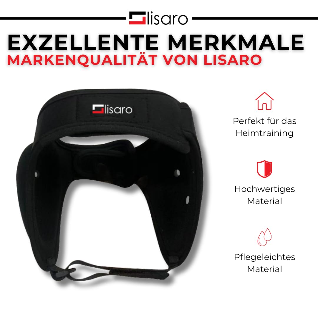 Lisaro® Ohrenschutz für MMA, BJJ & Ringen – Verstellbarer Earguard Kopfschutz mit Kinnriemen – Atmungsaktiv, Soft Padding, Geräuschdurchlässig – Profi Headgear für Training & Wettkampf