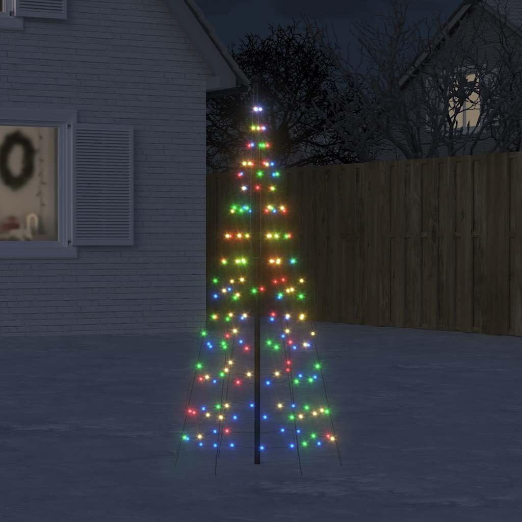 LED-Weihnachtsbaum mit 200 LEDs Mehrfarbig Kupfer und Eisen 180 cm Höhe 7 Lichterketten 8 Befestigungsseile USB Stromversorgung Innen und Außen Weihnachtsbeleuchtung für Garten und Balkon