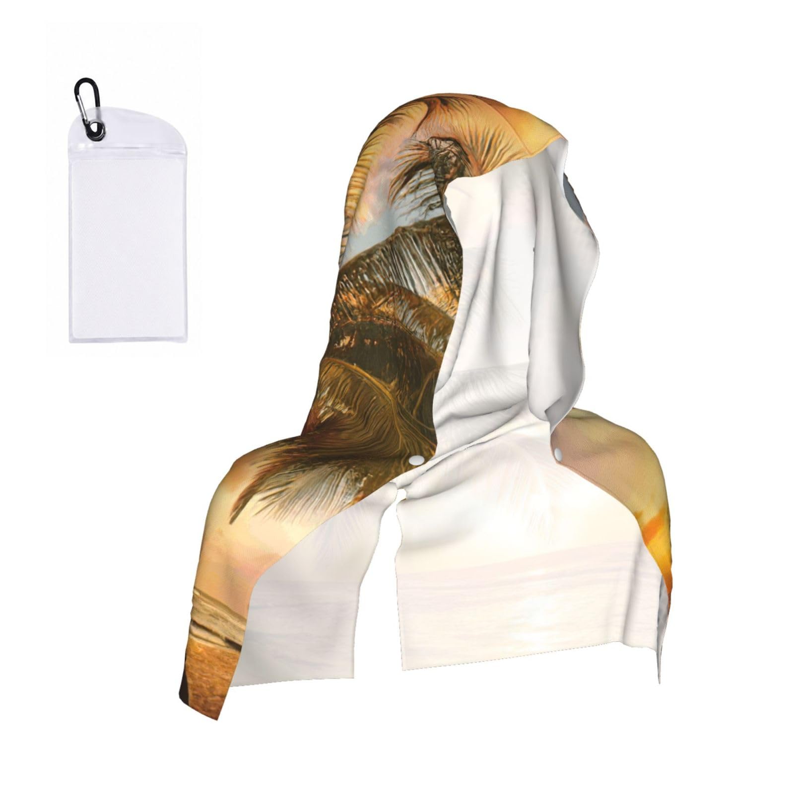 ZYJHYY Tropical Beach Palm Tree Sunset Print Unisex Swimming Towel Practical Camping Towel Skin-Friendly Cooling Towel For Workout Training