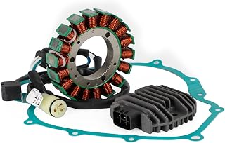 Vipjq Motorcycle Stator, Magneto Stator+Voltage Rectifier+Gasket Fits For Yamaha YFM660 Grizzly YXR660 Rhino