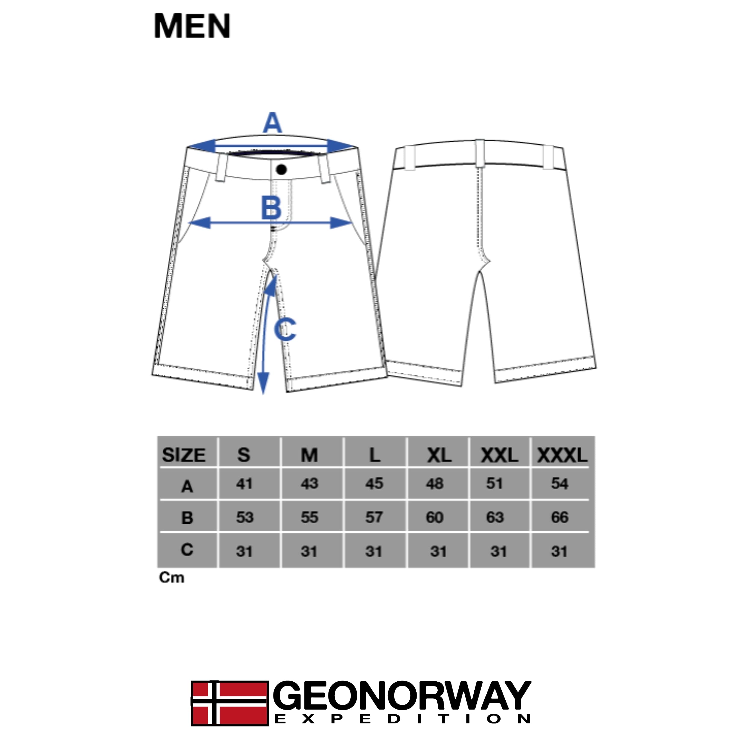 Geographical Norway Peanut Men – Bermudy męskie casual z bawełny, szorty męskie, sportowe bojówki, z oddychającego materiału, z paskiem, wygodny klasyczny fason
