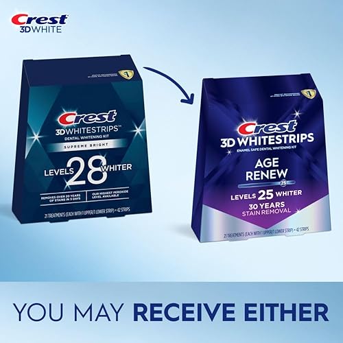 Miniatura 2 de Crest 3D Whitestrips Age Renew – Teeth Whitening Kit, 21 Treatments, Each with 1 Upper/1Lower, 42 Strips – Crest 3DWhite Teeth Whitening Strips