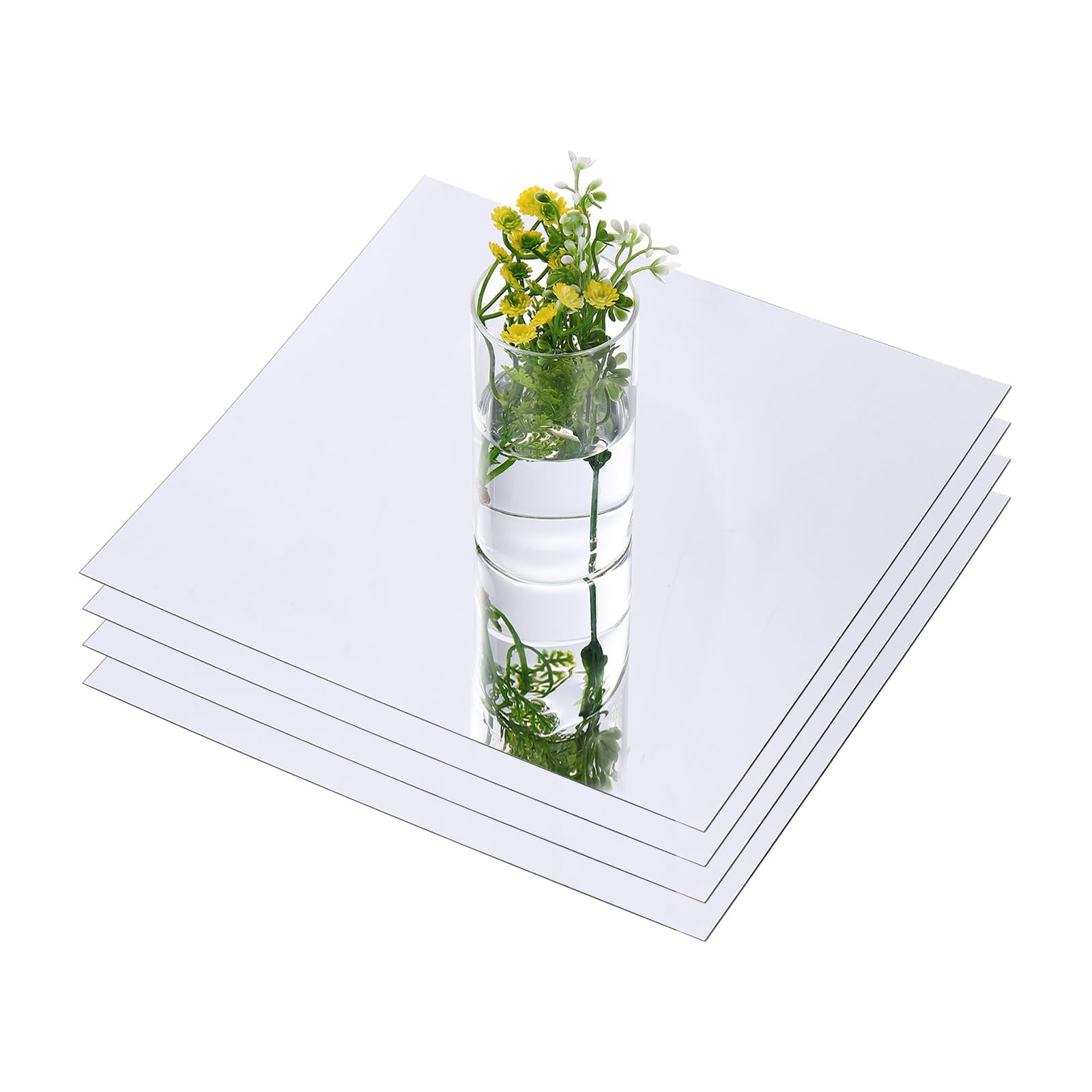 Miroir acrylique carré de 30,5 cm pour illuminer vos tables de mariage et murs sombres