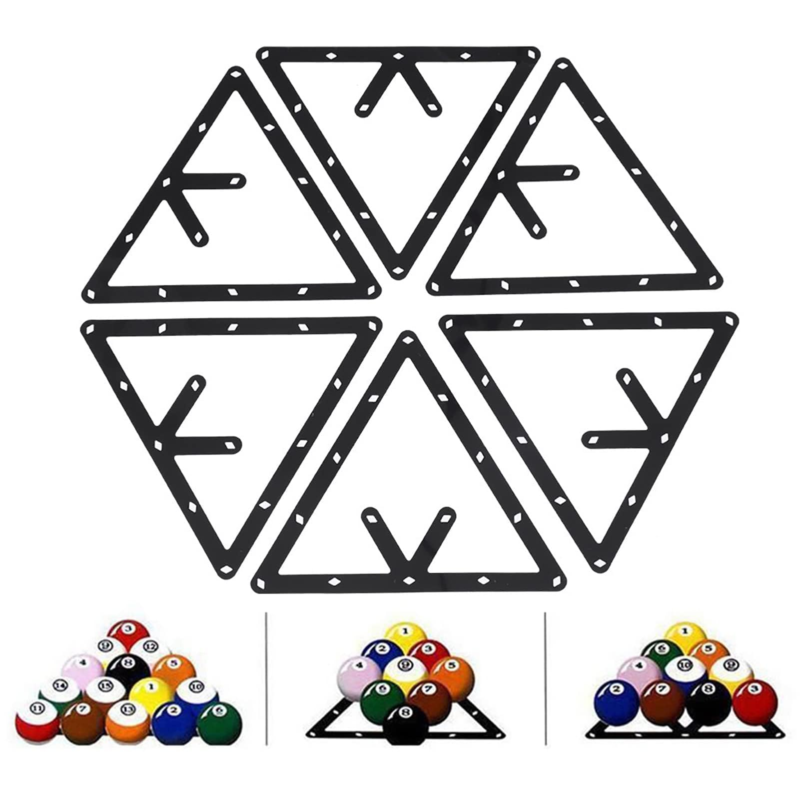 PPCS Billiard Rack Triángulo Soporte de Pelota 24x24cm Snooker Plantilla Plana Accesorio