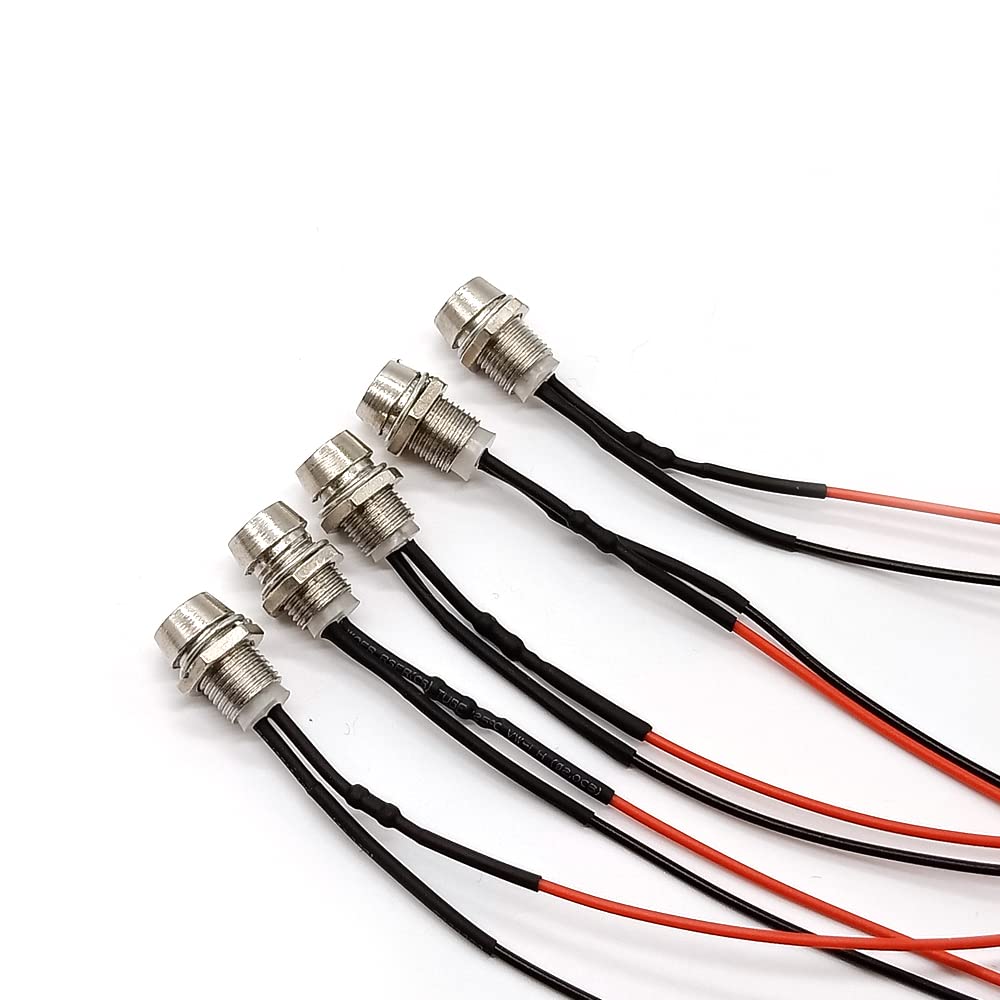 Produktbild von HOOCI 10er-Pack 5 Mm Vorverdrahtete LEDs – Flache Oberseite, Ultrahell, Weitwinkel, 24 V Gelb – Für Bastler & Co.