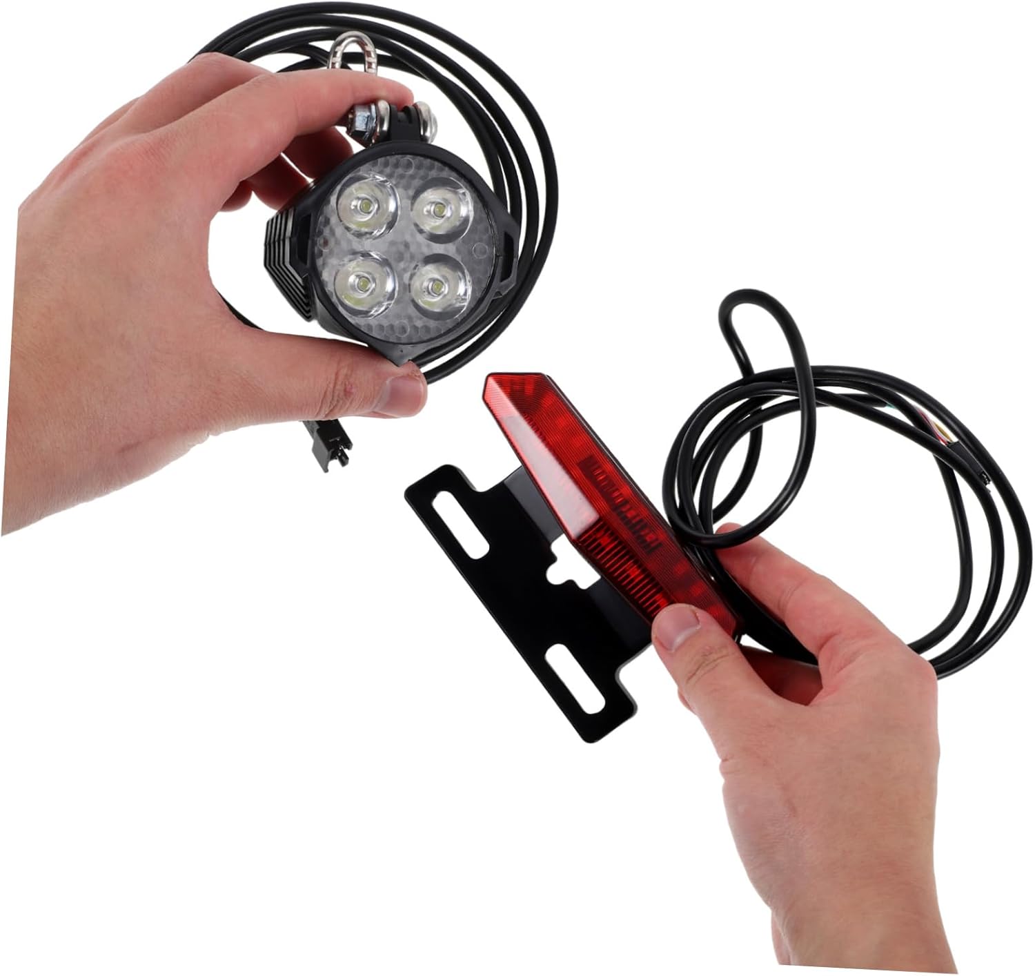 Toyvian Electric Bike Light Kit with LED Brake Lights and Turn Signals Easy to Install Handlebar Horn Button Switch for Enhanced Safety and Visibility