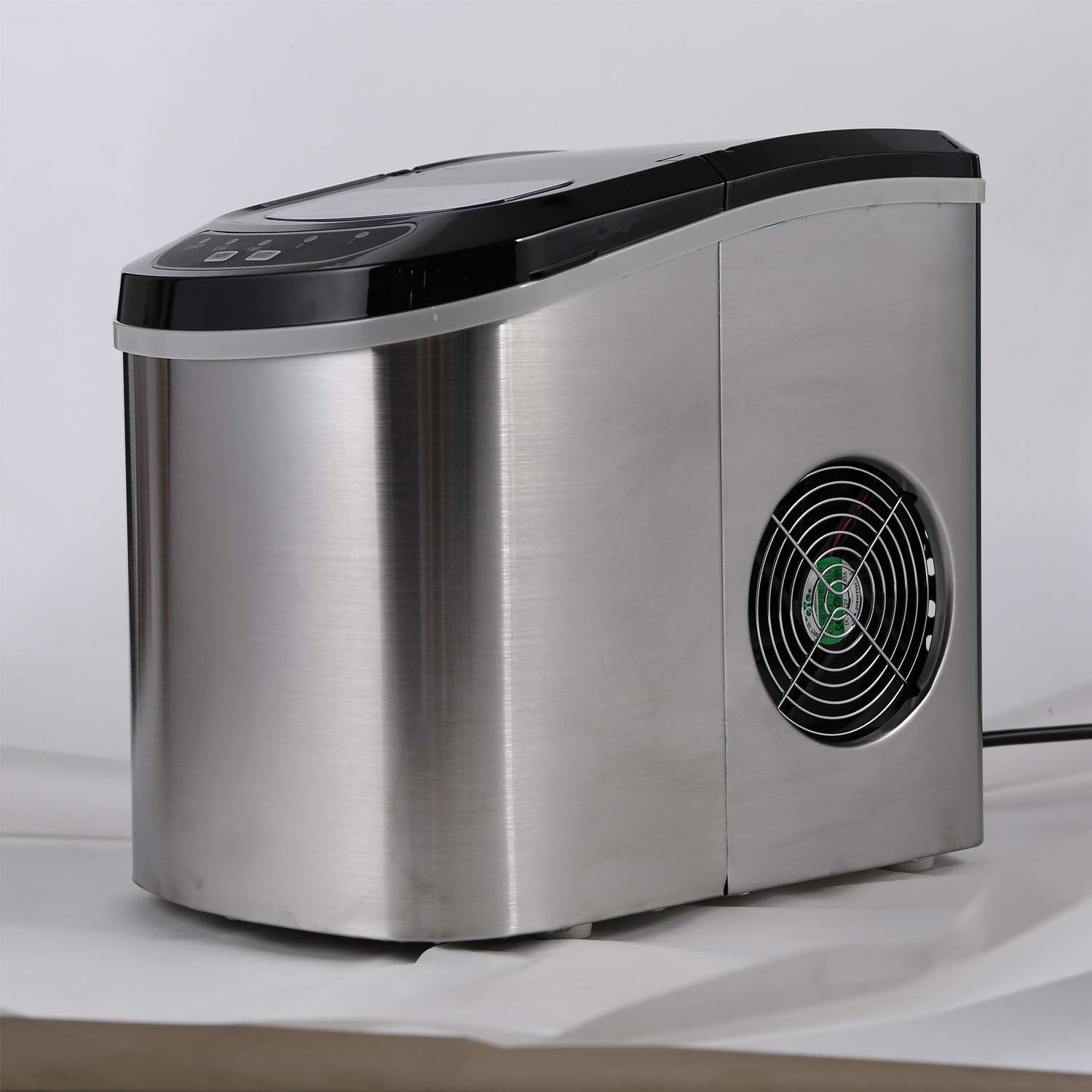 La macchina per la produzione di ghiaccio per uso domestico produce cubetti in 10 minuti | Grande serbatoio da 2,2 litri con capacità di 12 kg | Nessun impianto idraulico richiesto | Acciaio inossid