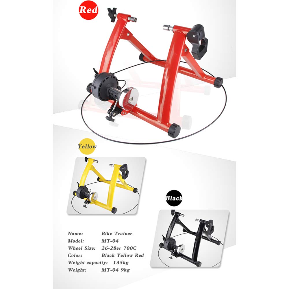 BATLAM Fahrrad-Turbo-Trainer, Faltbarer Indoor-Fahrradtrainer-Ständer, Rauschunterdrückung, magnetoresistive Reitplattform, Turbo-Trainer für Fahrräder 26-28 Zoll,Grün (Rot)