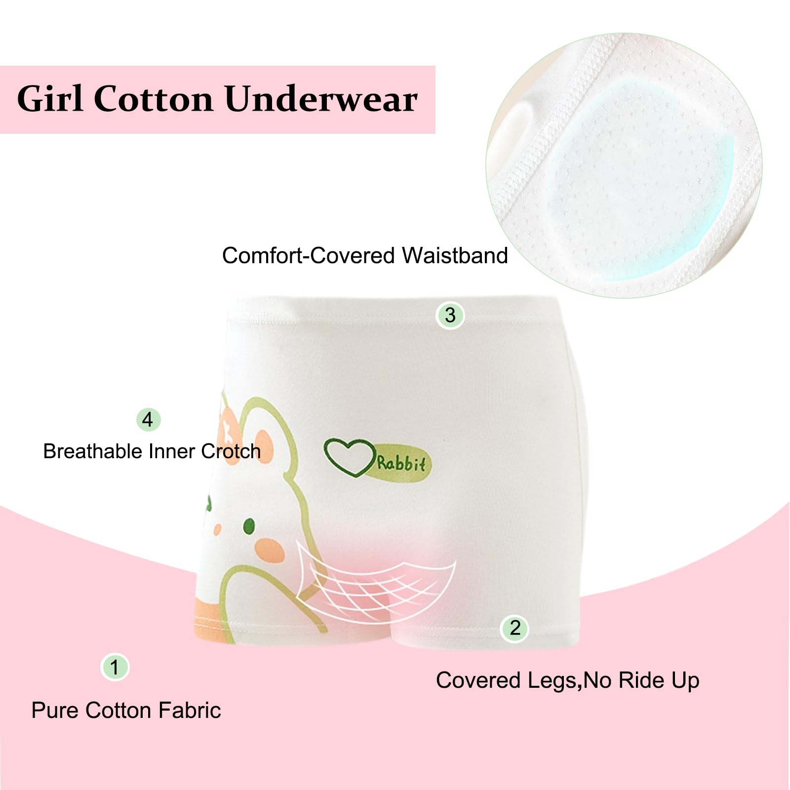 Slip Boxer in Cotone Bambine e Ragazze Mutande Cotone 2-14 Anni Confezione da 12