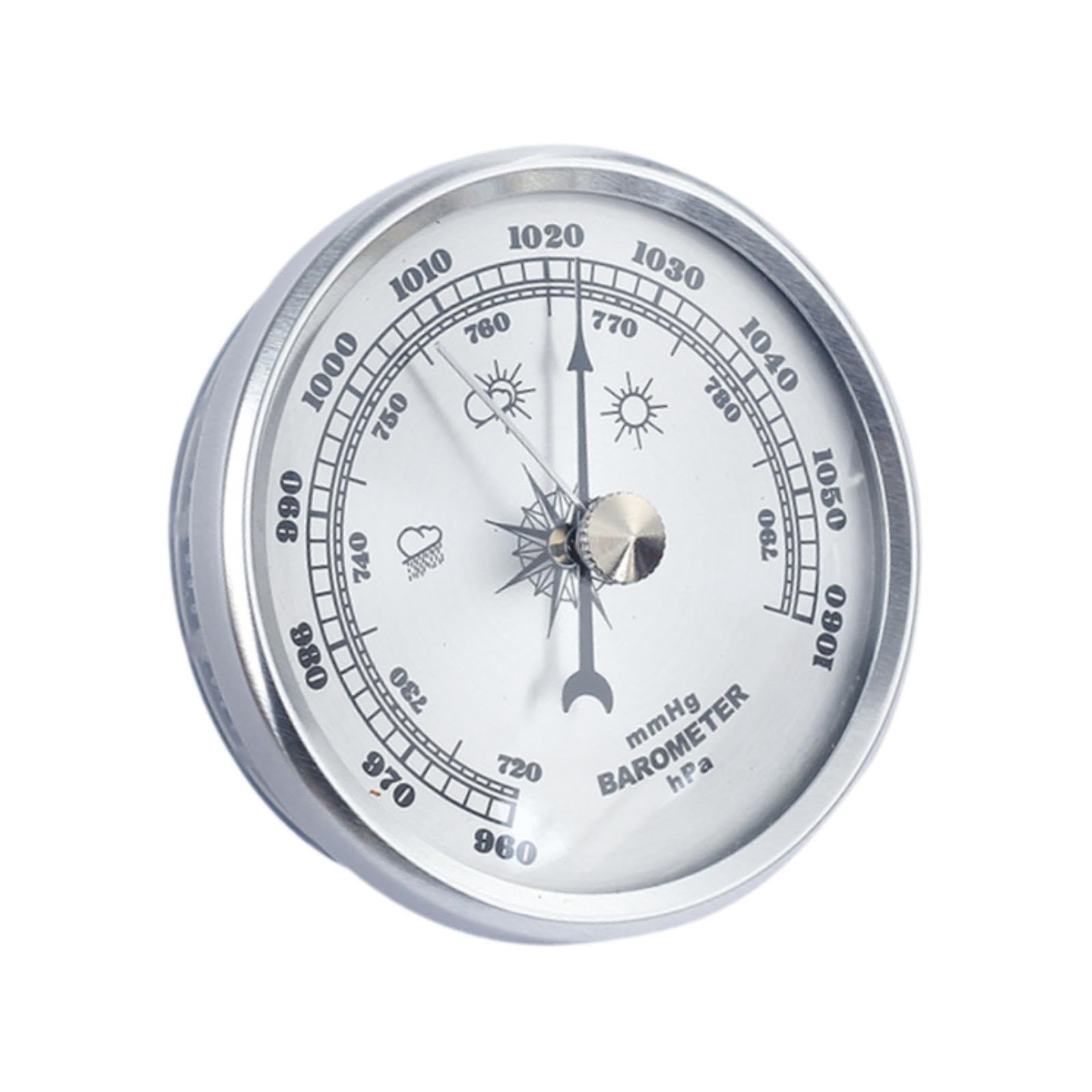 kesurpae Barómetro aneroide de Pared Empotrado, manómetro de presión atmosférica precisión, diámetro Interior 20 mm, manómetro presión atmosférica analógico Pared, Plata — view 6