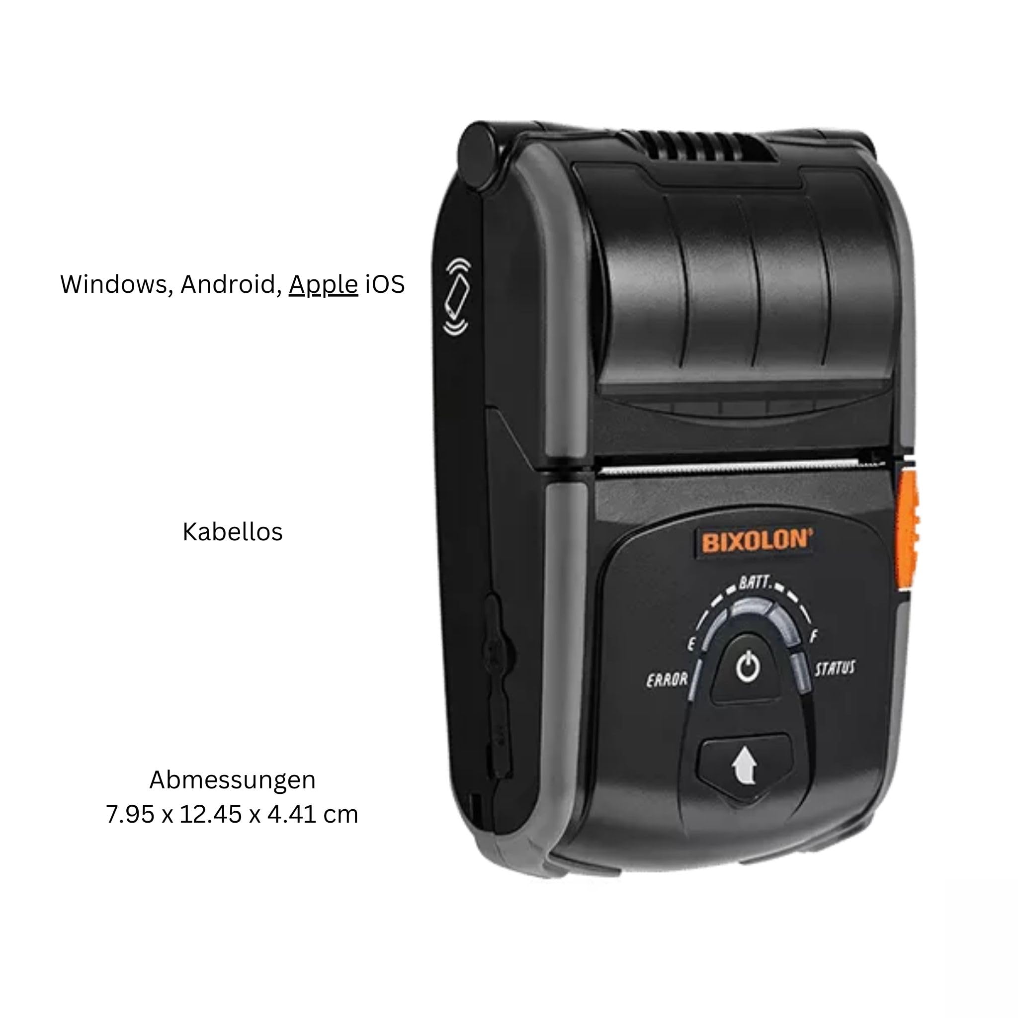 Bixolon SPP-R200IIIPLUS - Stampante portatile per ricevute, termica, mini stampante Bluetooth mobile per etichette da 2"