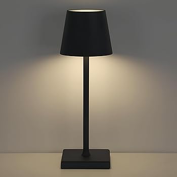 Battery Powered Lamp - Wireless LED Table Light with Adjustable Stepless Three-Color Dimming, Ultra-Portable Design for Bedrooms, Dining, Camping and Outdoor Ambient Lighting