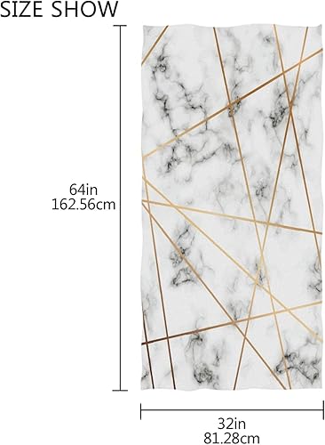 Vista 3 de Vdsrup Toallas de baño de mármol con textura de piedra blanca y negra, toalla de baño suave de mármol absorbente, decoración de baño temática