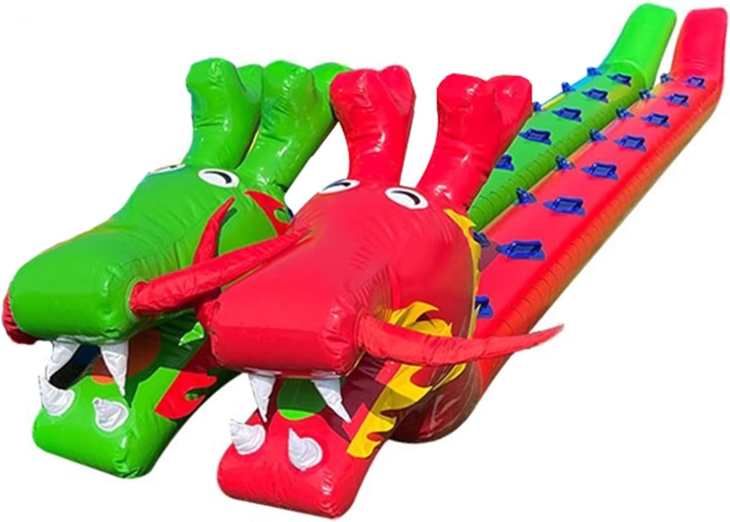 2 PCS Field Day Teamwork Game PVC Inflatable Dragon Boat, Fun Sports Team Running Competition Device, with Air Pump