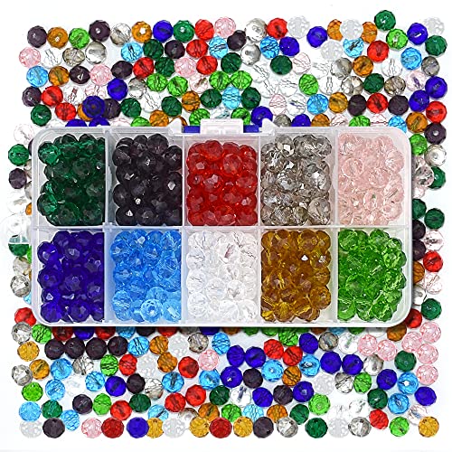 Cuentas de cristal Briolette de 10 mm para hacer joyas, cuentas de cristal con diseño de Rondelle, colores surtidos, para pulseras, collares, manualidades, decorativas, 10 colores
