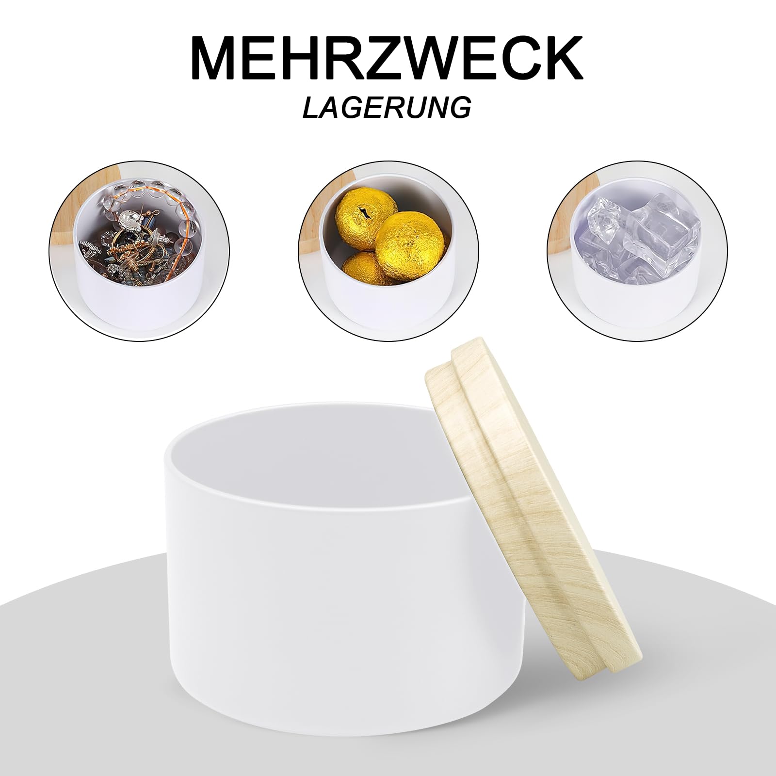 Kaxtde Set di 48 barattoli per candele bianche con coperchio in legno, 120 ml, in metallo, rotondi, per candele fai da te, spezie, gioielli, polvere, caramelle, unguento