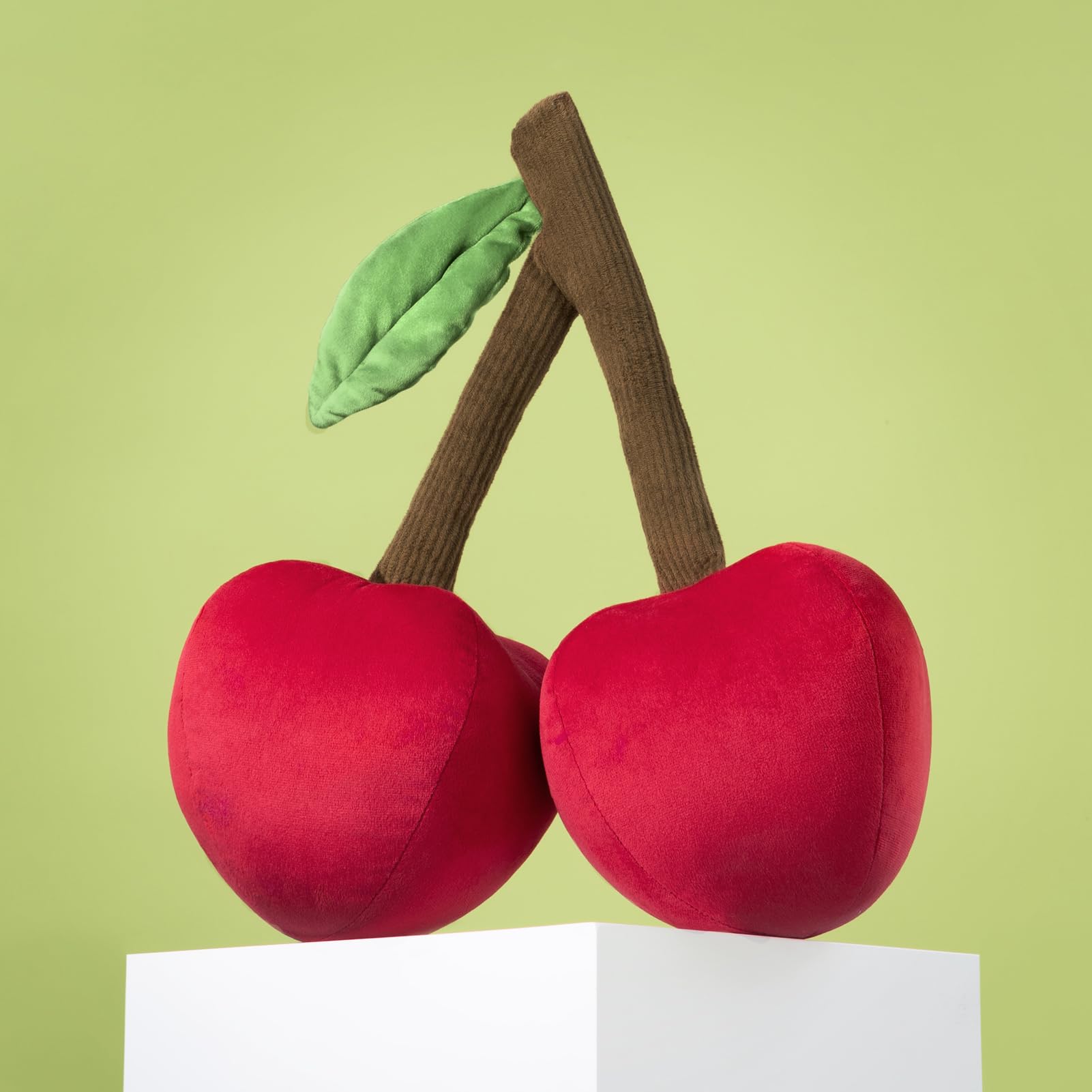 Phantoscope Fruit Shaped Pillow Series Cherry Shaped Throw Pillow, Fun Home Decor of Fruit Themed Cushions, Fall Decorative Pillow for Couch, Bed and