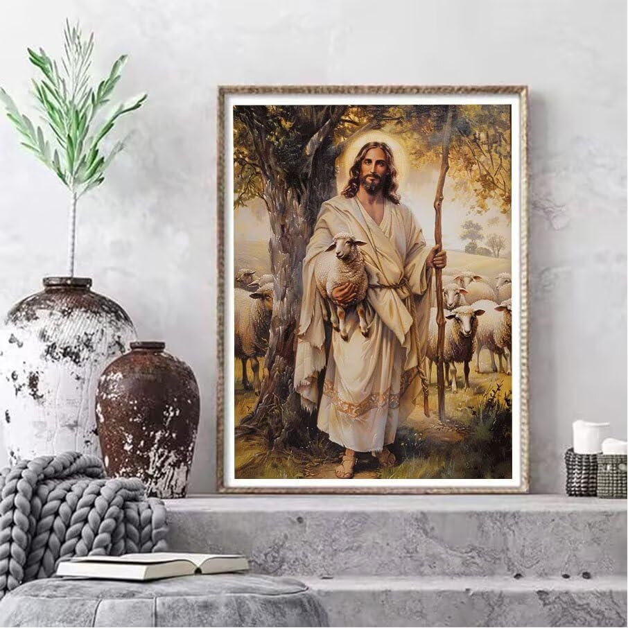 Peinture diamant adulte moutons 5D pour sublimer la décoration murale du salon - 2
