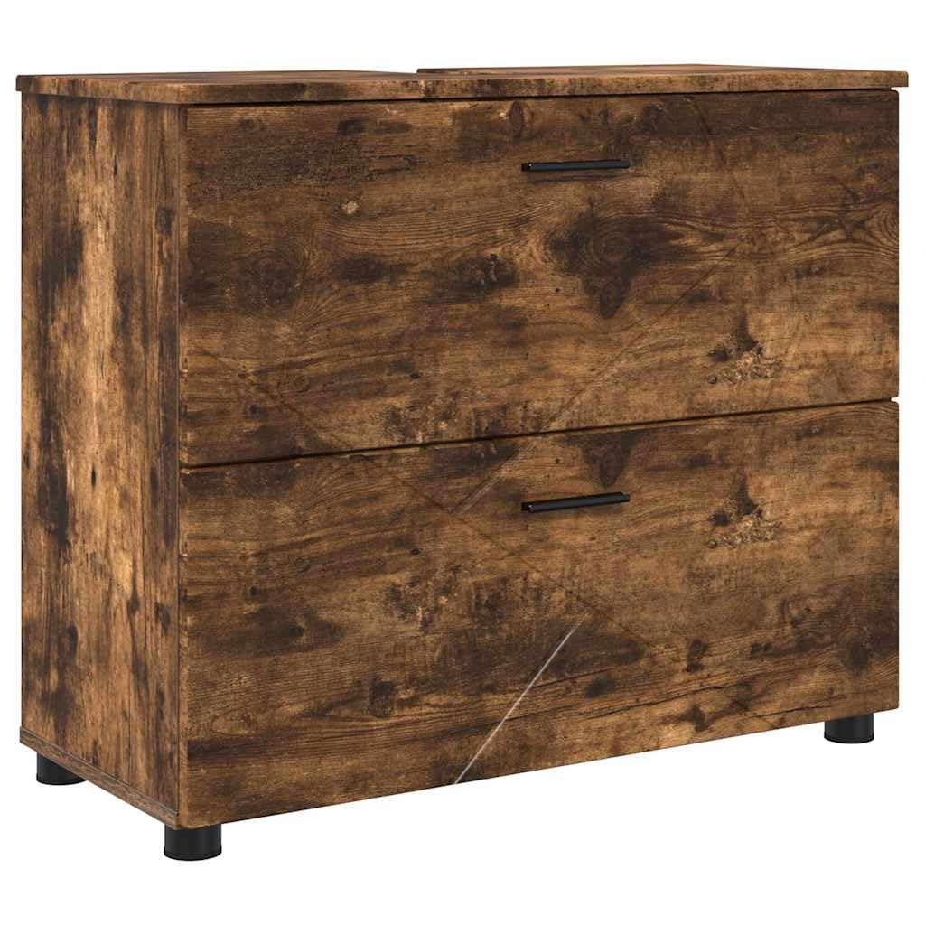 Juego de muebles de baño (4 unidades, roble ahumado, 35 x 30 x 192 cm)