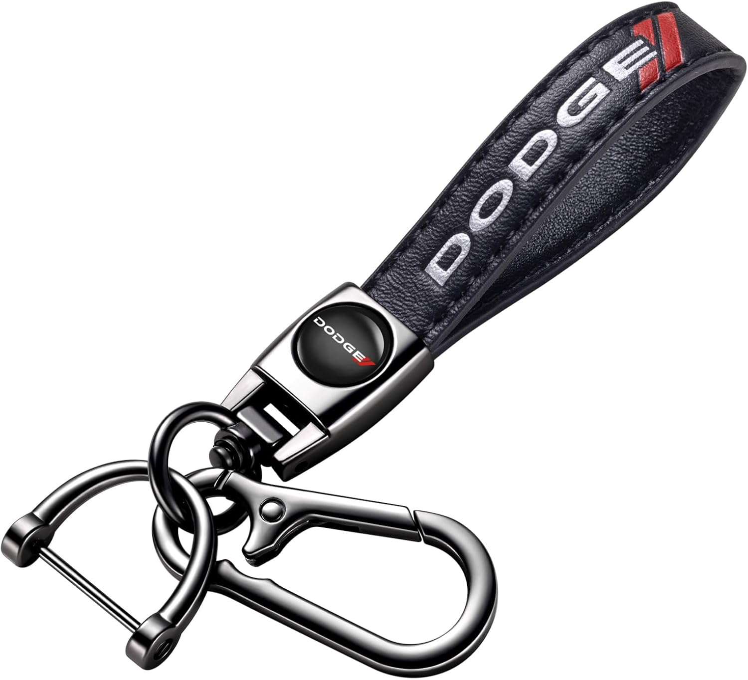 Genuine Leather Car Keychain Key Chain for Men and Women Family Present Key Ring Accessories Black