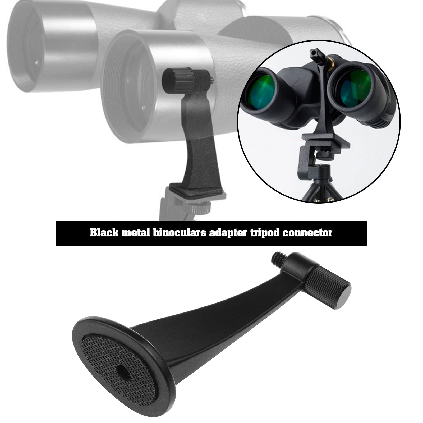 SG Store Fernglas-Stativadapter 1/4 Zoll Stativbefestigungsadapter Vollmetall-Fernglas-Stativhalterung Halter Ständer für Dachfernglas-Teleskop Metall Schwarz