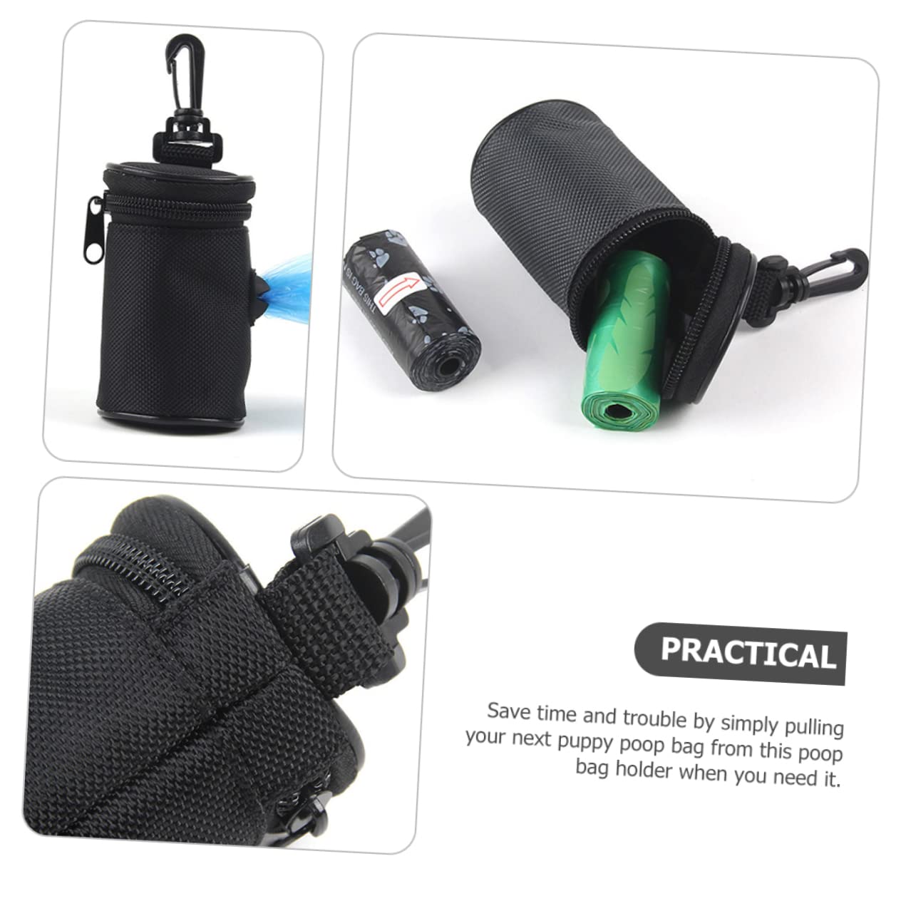 Beavorty 5pièces Distributeur De à Déjections Canines Portable Pour Chien Poche Pratique Pour Ramasser Crottes Extérieur Compatible Laisse Et Facile à Attacher