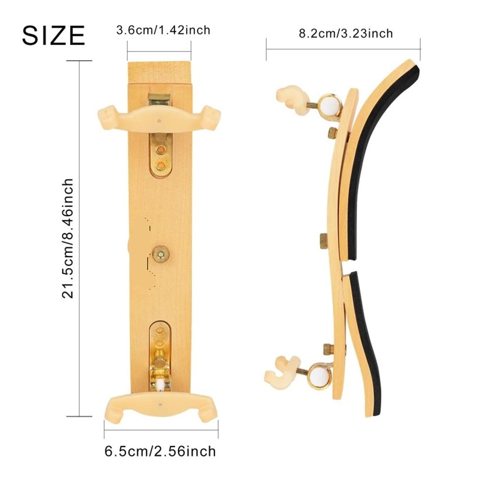 Reposapiés for violín 4/4, soporte ajustable de madera, soporte estable, almohadilla for hombros, accesorios de instrumentos de cuerda