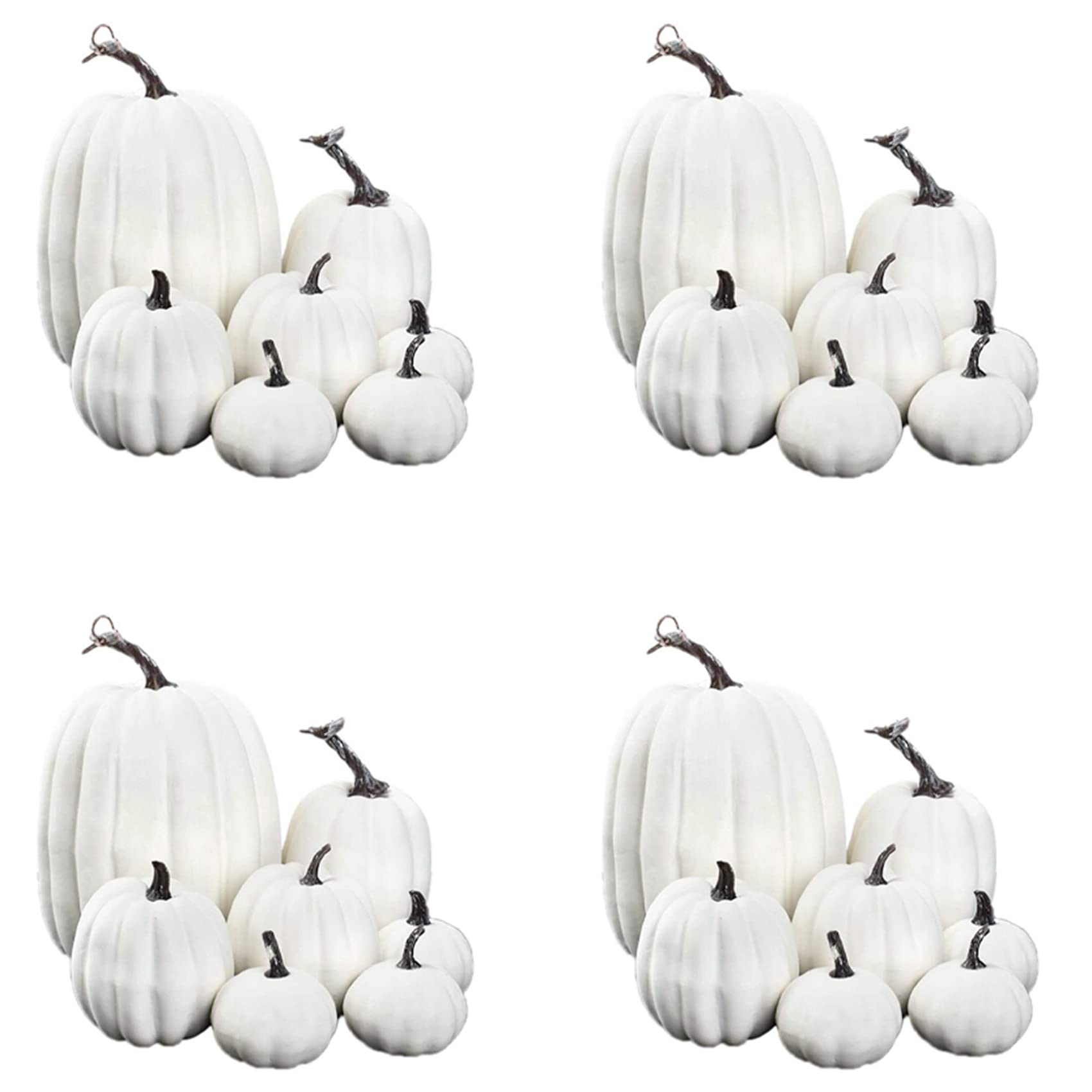 Hndhbfgrt Halloween White Artificial Pumpkin Decoration Foam Pumpkin Desktop Core Thanksgiving Halloween Decoration 28 Pieces