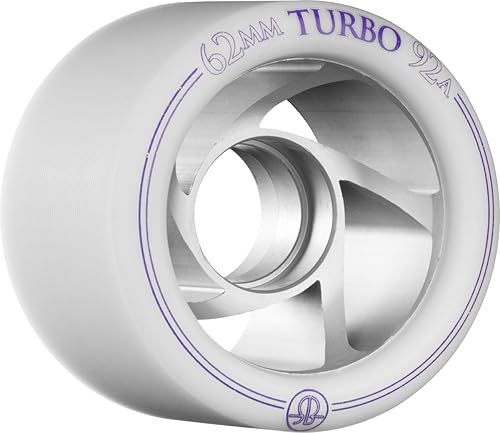 Rollerbones Turbo Speed/Derby Buje de aluminio transparente Juego de 8 ruedas