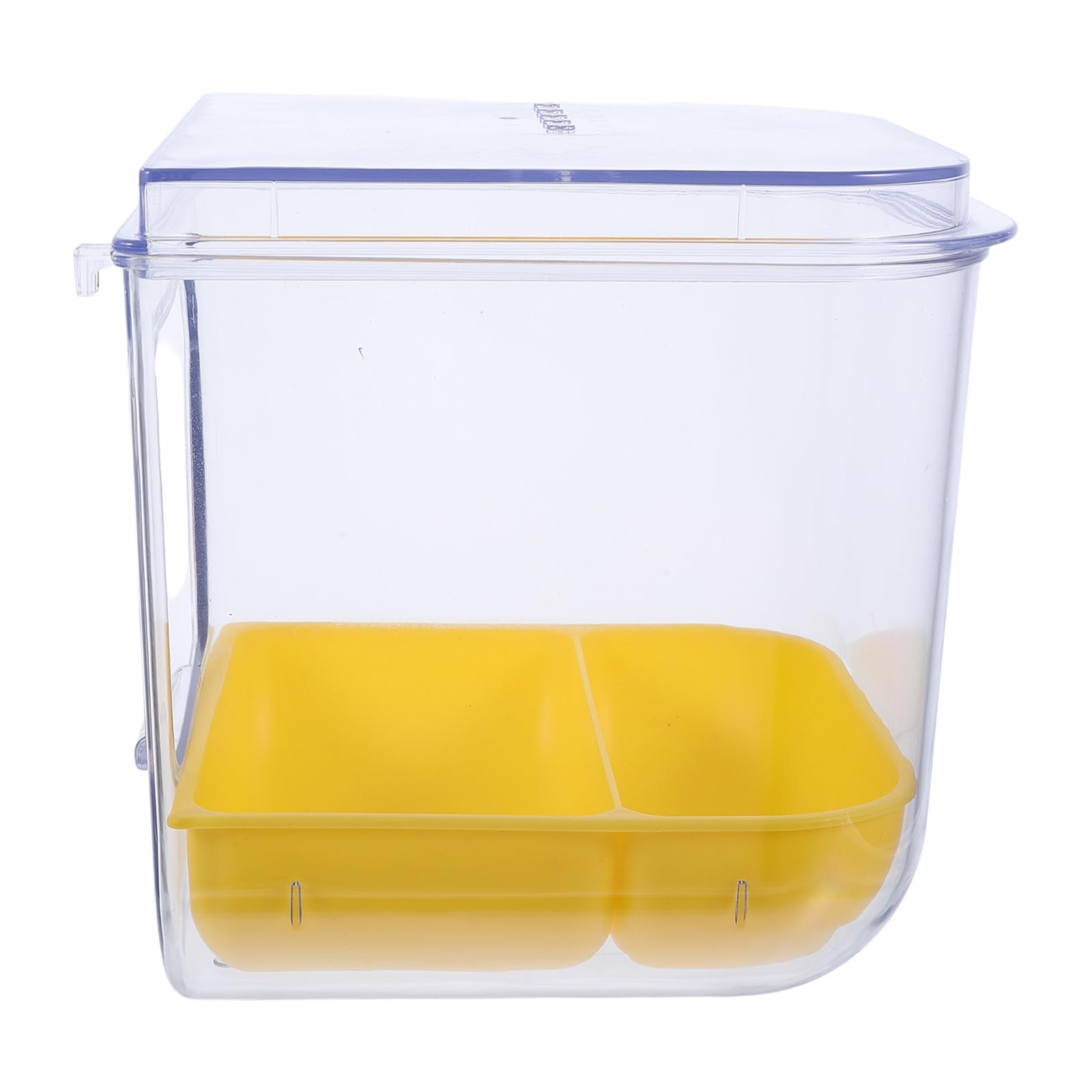 Bañera de acrílico YARNOW para jaula de pájaros con bandeja desmontable color amarillo