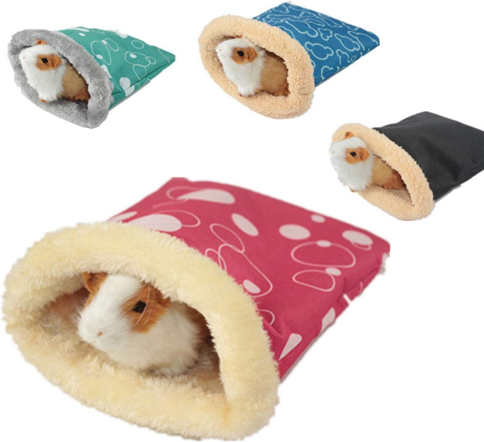 Per Plush Small Animal Sleeping Bag Pouch Winter Soft Warm Bed House Cage Nest For Hamster Guinea Pig Hedgehog Rat Chinchillas (Color Randomly)