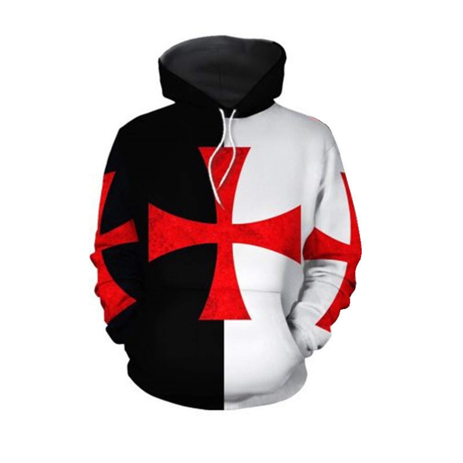 Knights Templar Hoodie 3D Vintage Medieval Crusader Armor Sweatshirt Cosplay Costume