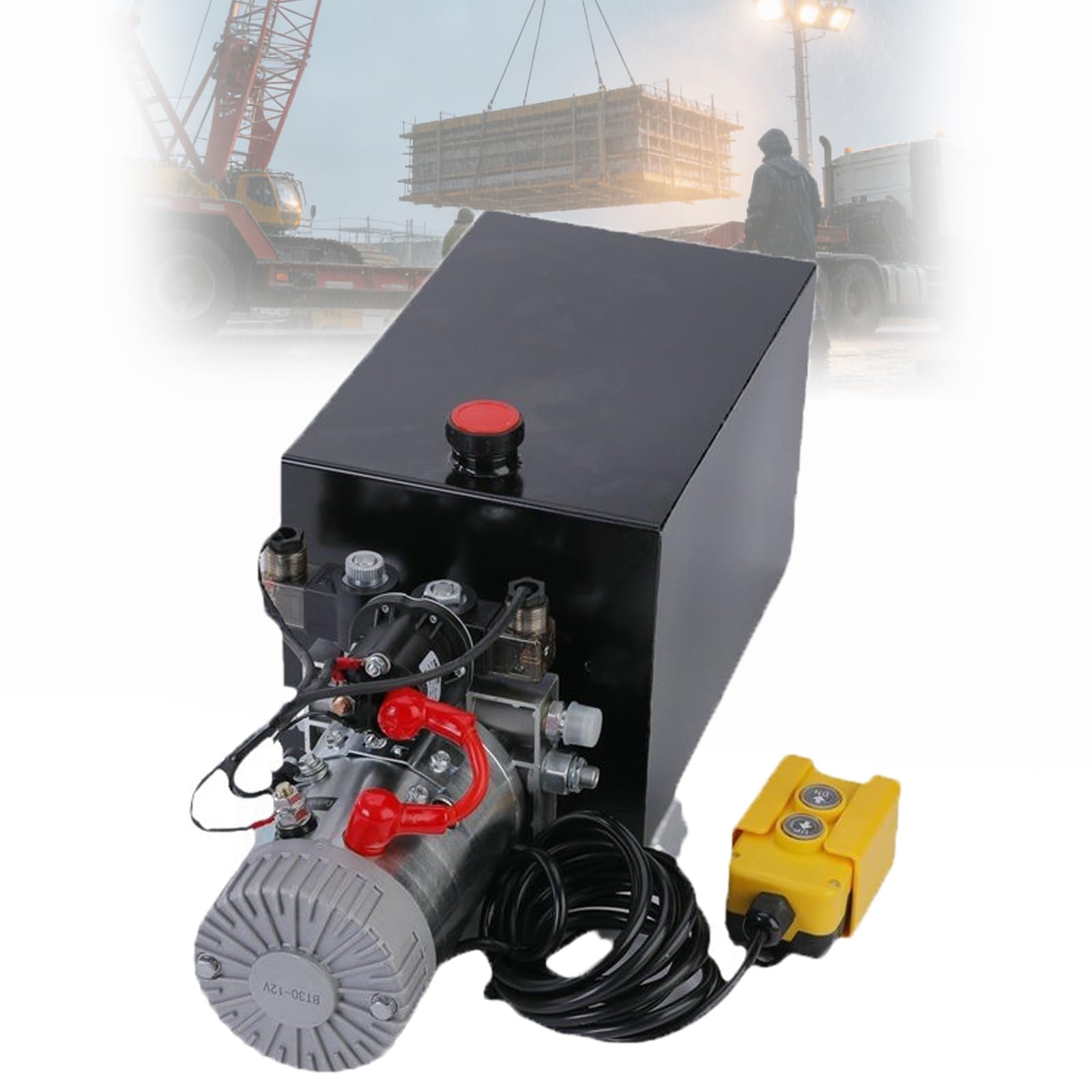 YXYLJOZ Hydraulic Pump,10 Quart Double Acting/Single-Acting Power Unit,Dc12v Hydraulic Power Station For Dump Trailers And Vehicle Lifting
