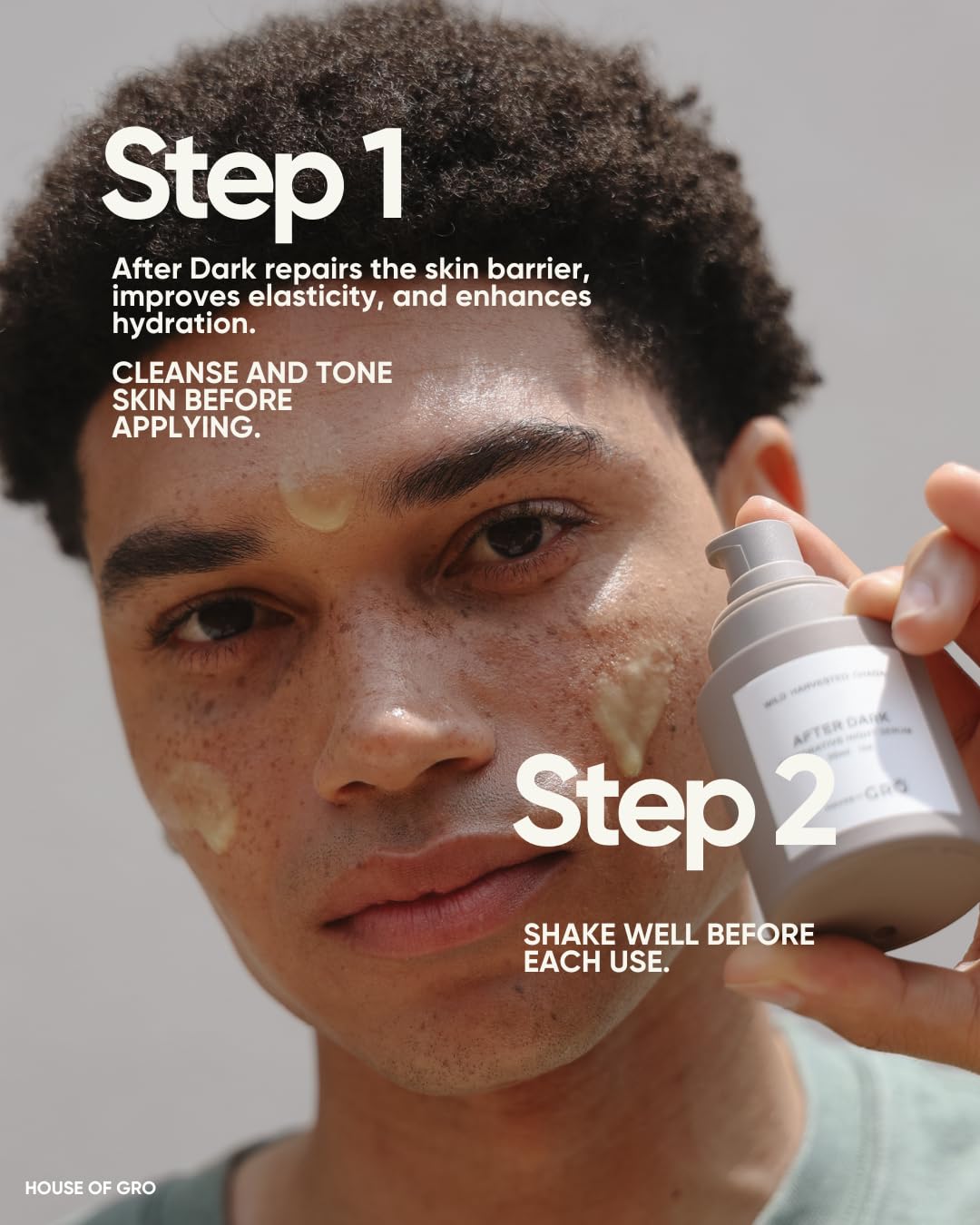 House of Grō AFTER DARK - RESTORATIVE NIGHT SERUM | 30ML - Chaga Mushroom Skincare, Night Serum, Inclusive Clean Beauty For All Ages And Skin Types