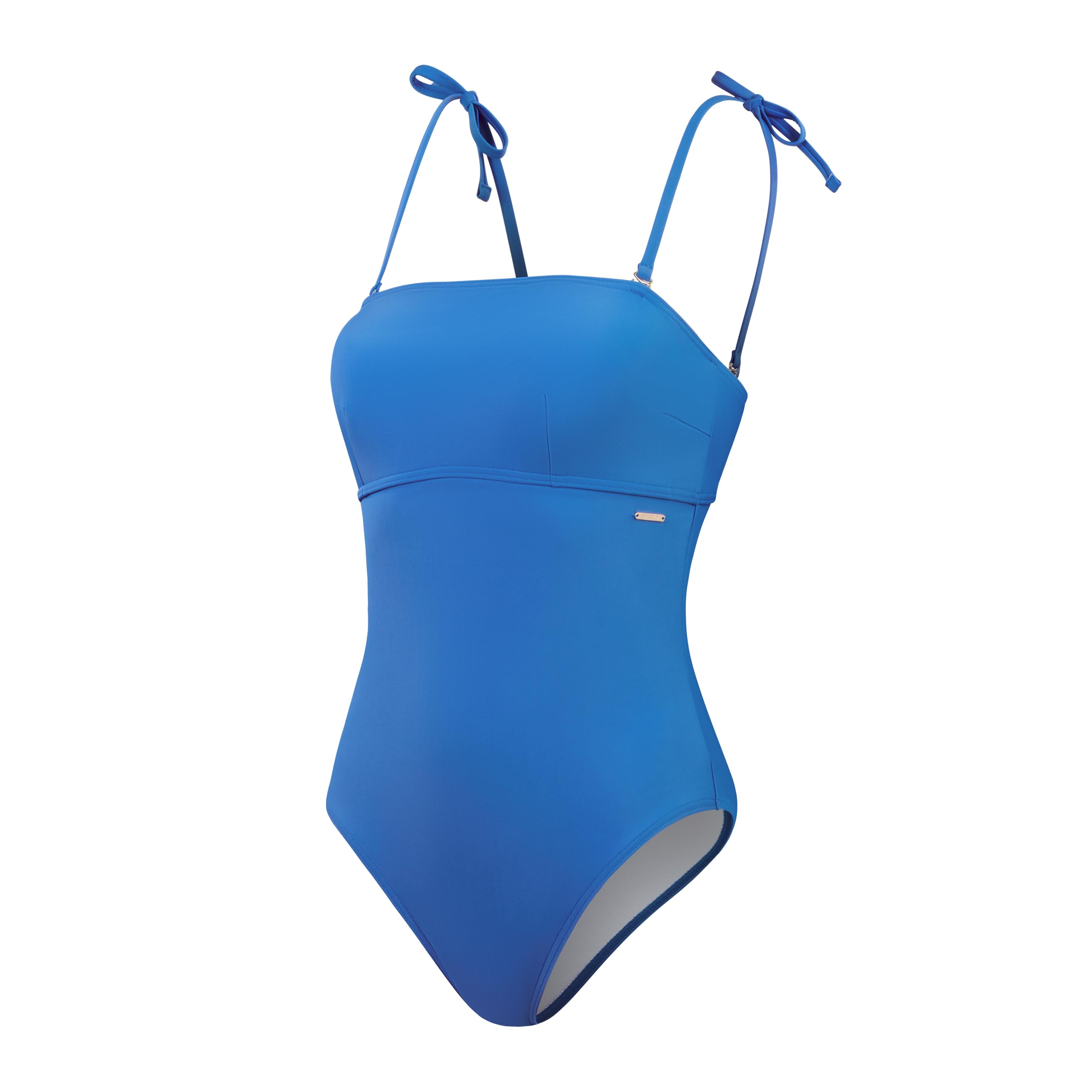 Speedo Women's Shaping Bandeau 1 Piece Swimsuit | Shapewear | Beach and Holiday Swimwear, Sevres Blue, 34/10