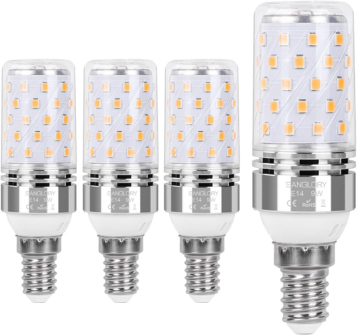 SanGlory 4er Pack E14 LED Lampen, 9W 950LM Warmweiss 2700K E14 LED ...