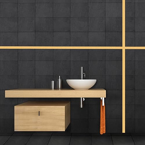 Miniatura 9 de Gaahing Molduras y adornos de pared  Acabado dorado metalizado similar a un espejo, diseño de despegar y pegar, 16.4 pies x 1.6 pulgadas acero