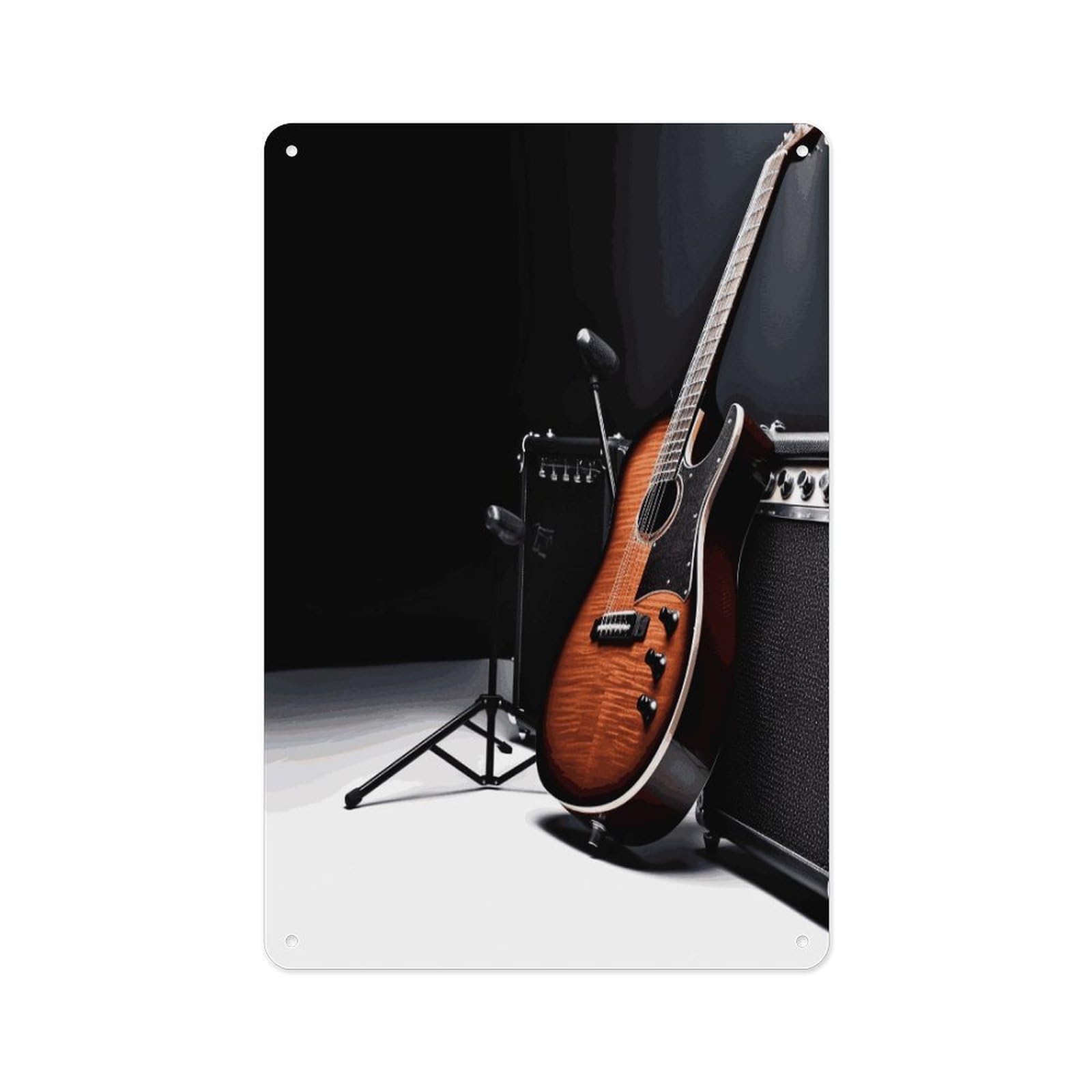 Fekiloot Style Musical Instrument Guitar Wall Decor Metal Signs Tin Signs Poster