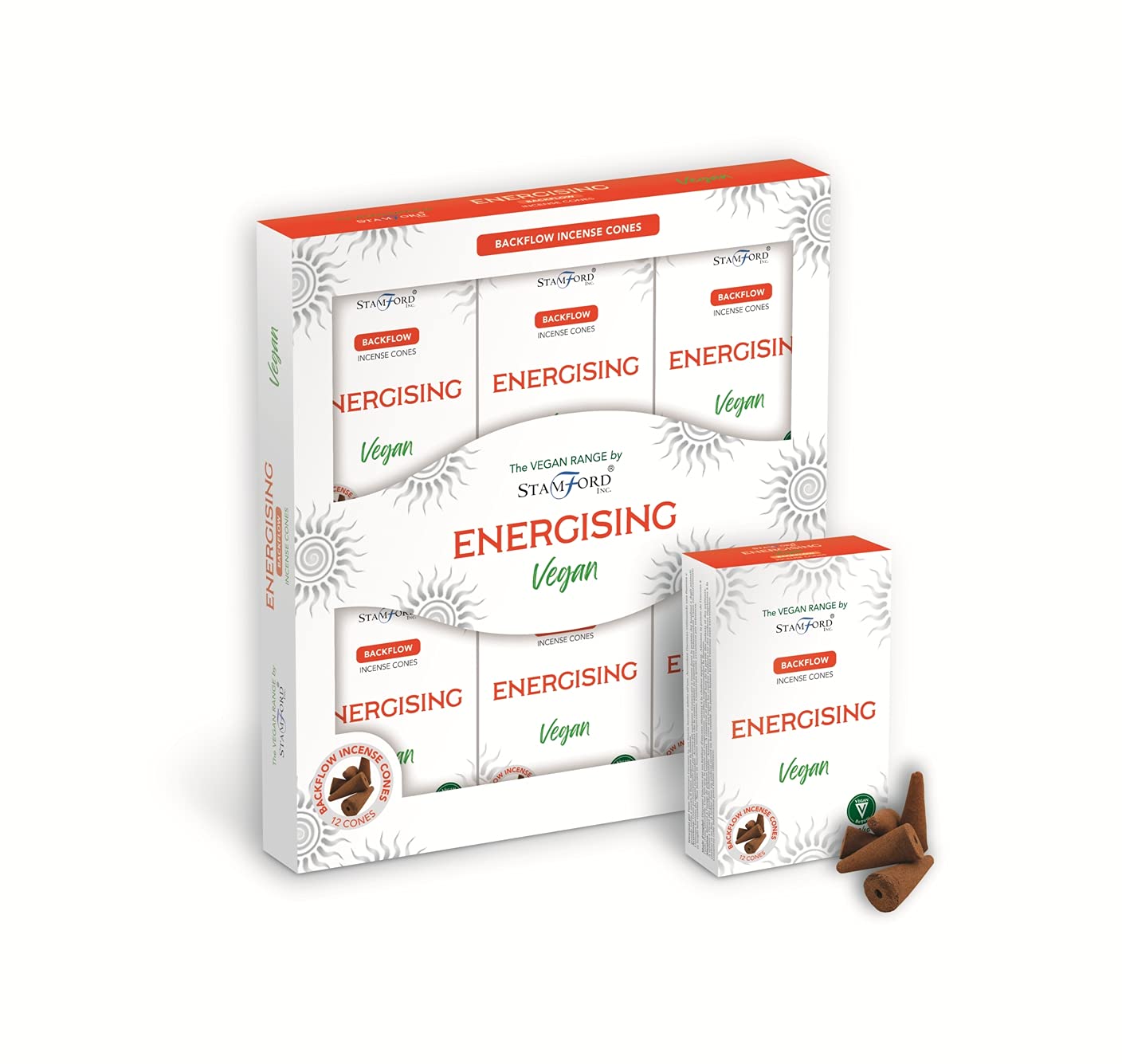 Stamford Inc. White Stamford Vegan Patchouli Incense Backflow Cones-72 Cones (Energising)