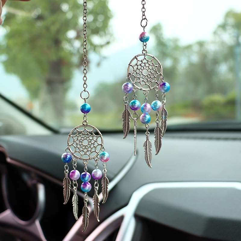 Maciebelle Rear View Mirror Accessories - Mirror Hanging Accessories - Car Pendant, Car Charms Ornament for Men and Women Hanger (Dreamcatcher)