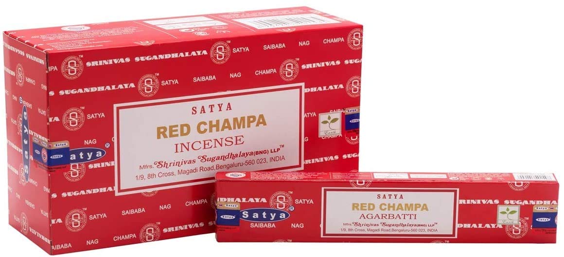 Jrose Collections Red 3 X Champa Satya Incense Sticks With Jrose Incense Holder, 15G Box