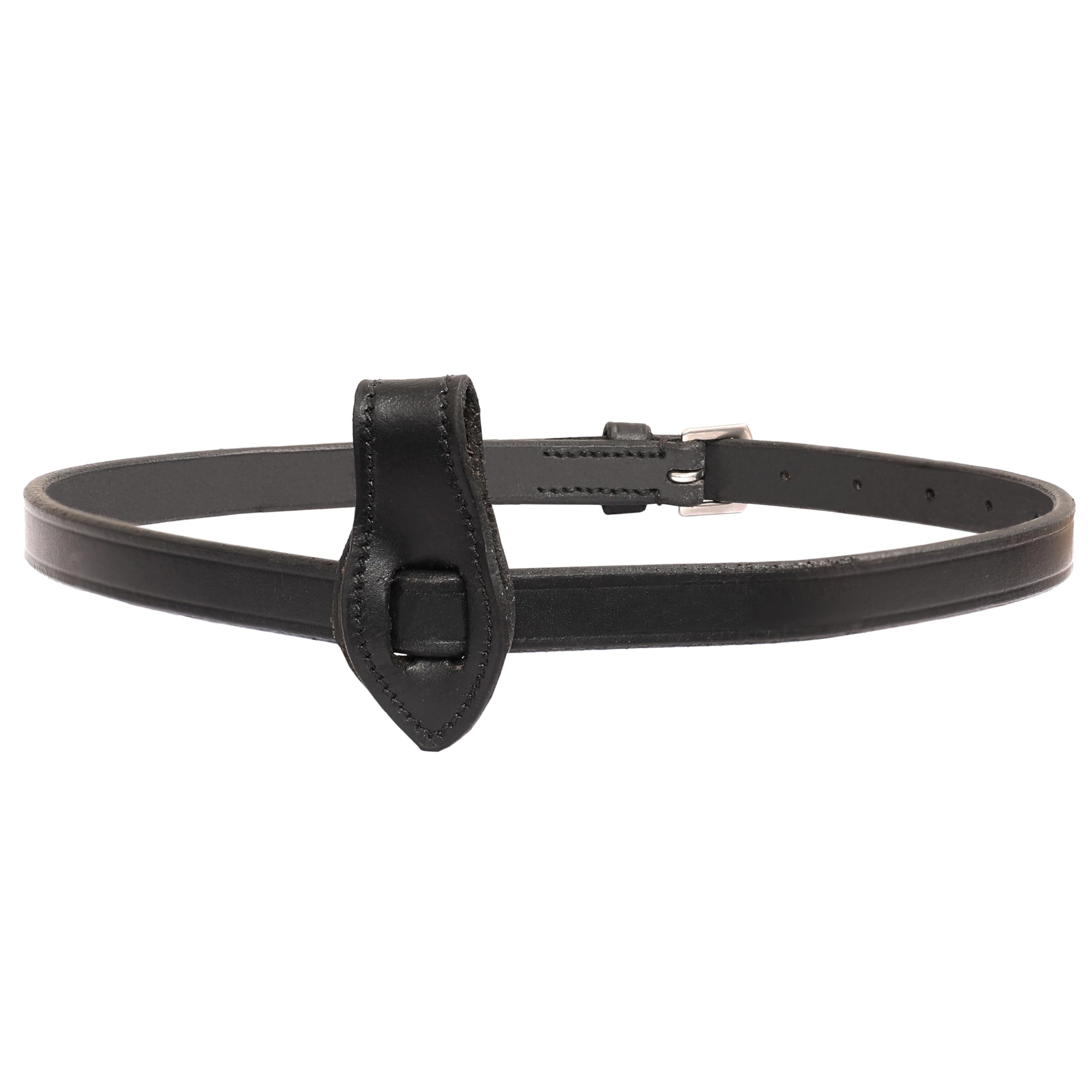 Exion Leather Flash Noseband Attachment with Strap, Black, Pony Size