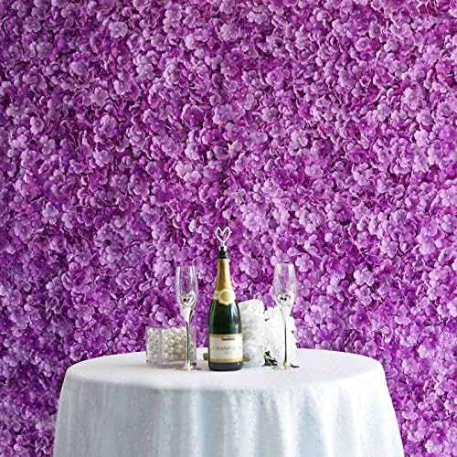 Efavormart 4 PCS Purple Silk Hydrangea Flower Mat Wall