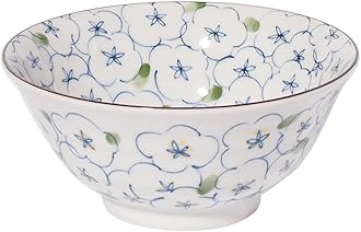 Minoru Pottery Flower of The sea Inside and Outside Intensive Bowl Large Blue 25-720423 mino Ware φ6×H2.8in