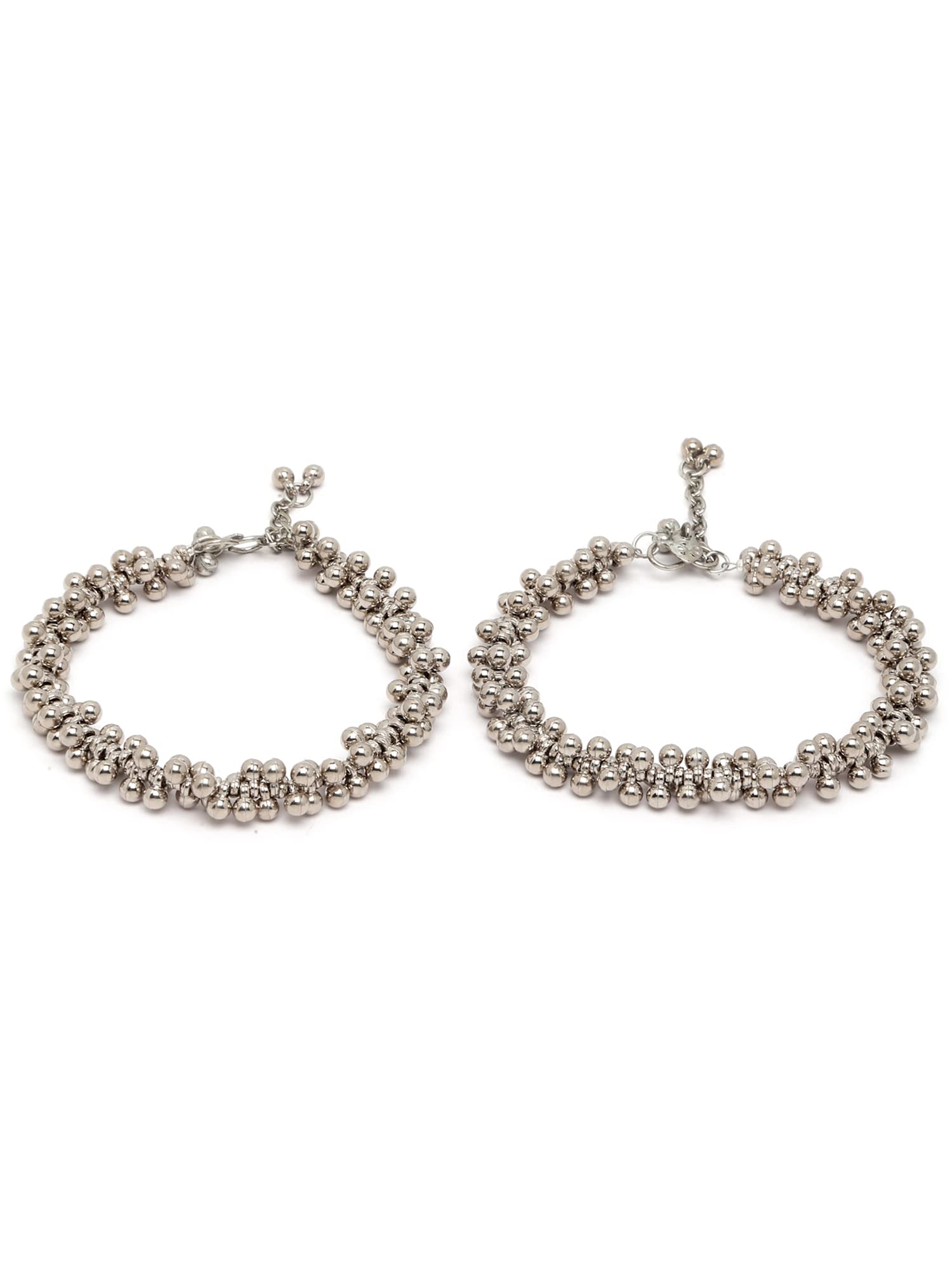 Karatcart Oxidised Silver Ball Studded Kundan Anklet for Women (B09XTYJFK1) Amazon Price History, Amazon Price Tracker
