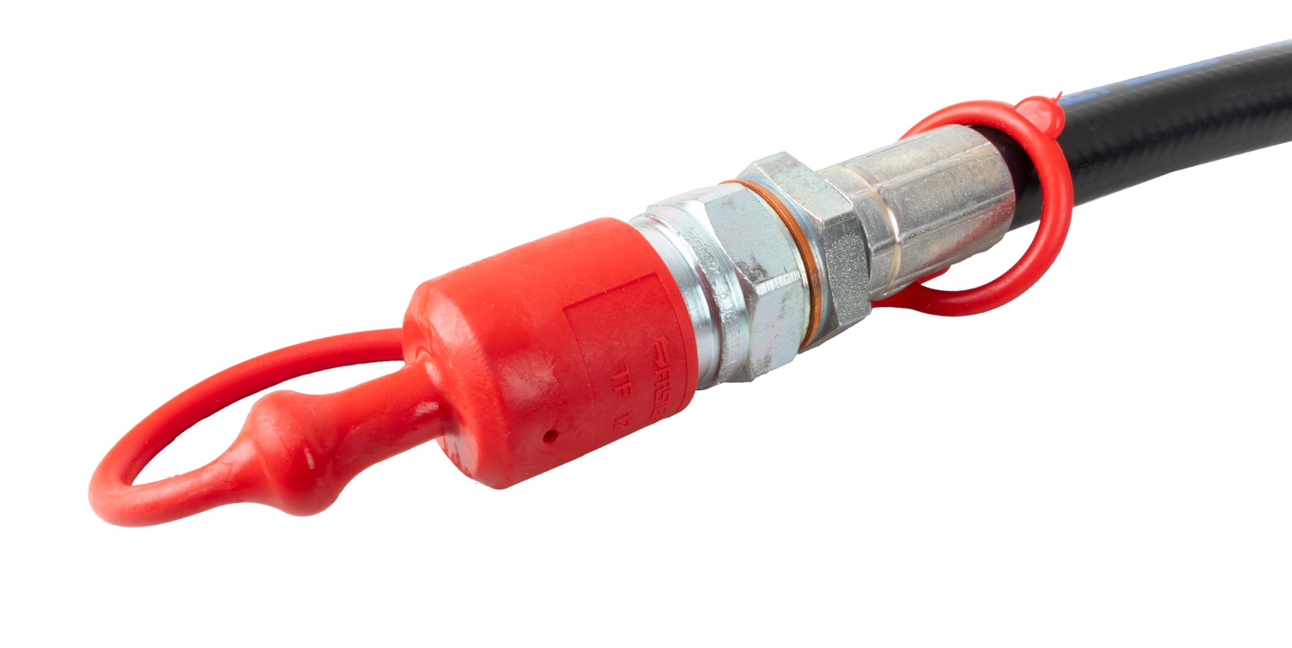 AMA Kit Tubi Idraulici 3/8" 2SN con Valvola di Blocco – 2 Tubi da 900 mm per Terzi Punti, Completo di Innesto Rapido Maschio a Valvola, Made in Italy