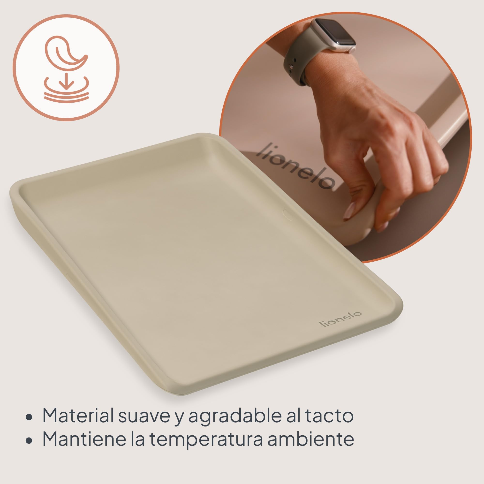 LIONELO Megs Cambiador Bebe Impermeable Lavable Multiusos Suave Espuma PU, aprox. 50 x 70 cm, Seguro Antideslizante De diseño